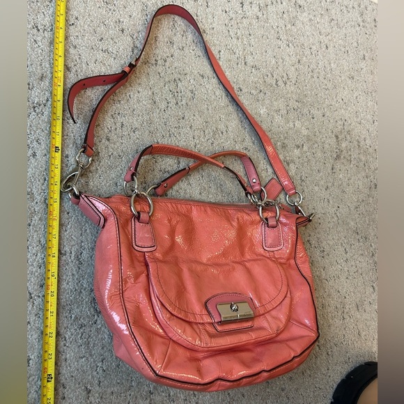 Coach “Kristen” pink patent Leather Shoulder Bag very good condition scuffs - Picture 14 of 16